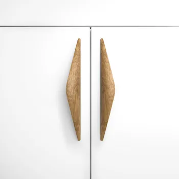 Wooden drawer pulls unusually shapes for luxury modern kitchen design